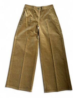 Eileen Fisher Corduroy Wide-Leg Pants in Olive Drab